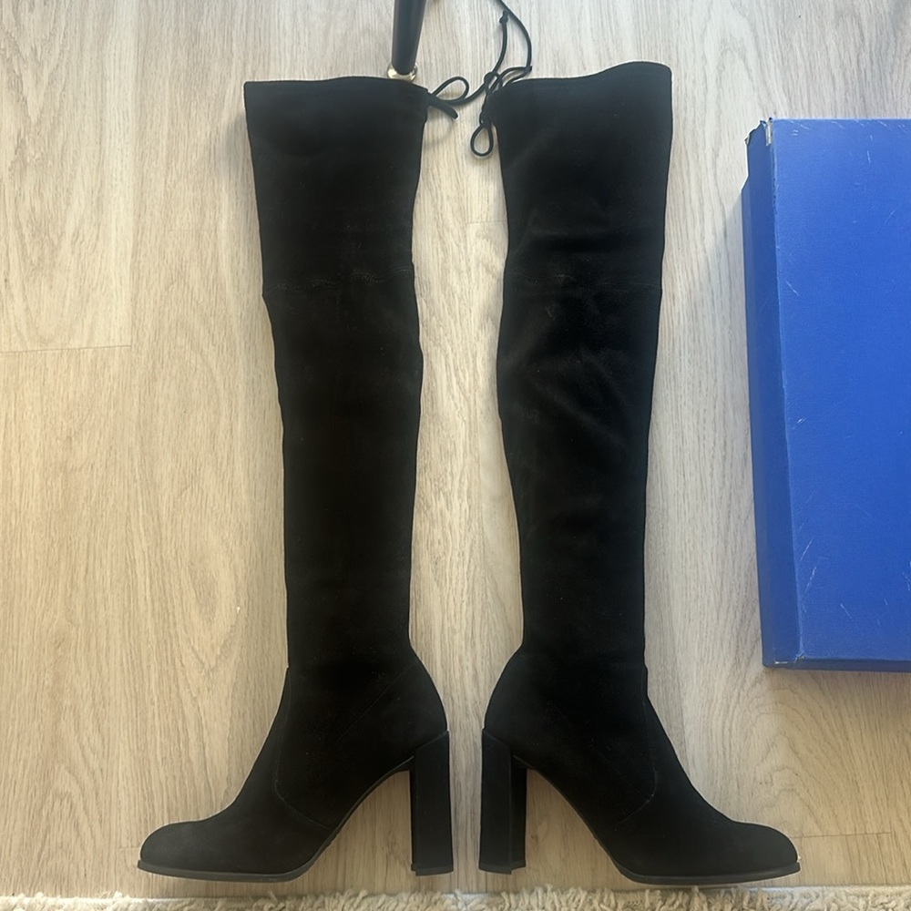 STUART WEITZMAN- Hiline Suede Over-The-Knee Boots - Picture 3 of 14